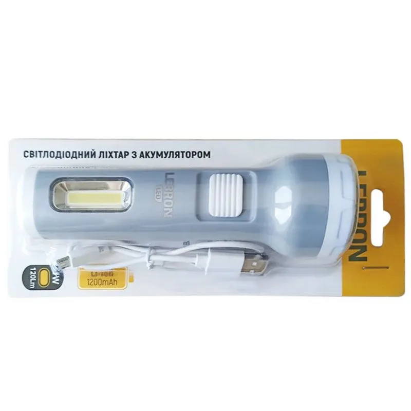 Фонарик ручной Lebron, 1W + 1W COB USB, 1200 mAh Li-Ion L-HL-30 LED, 15-15-30 купить недорого в Украине, фото 2