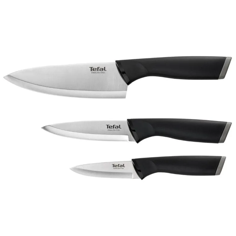 Набор ножей Tefal, 9 см, 12 см. 15 см, 3 шт, черный, K221S375 купить недорого в Украине, фото 1