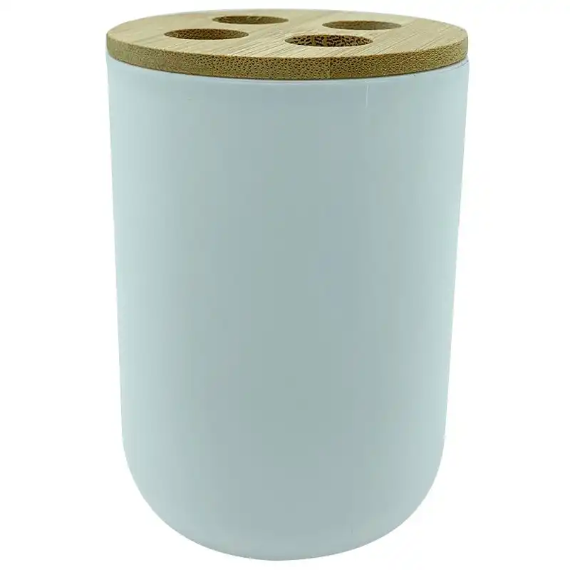 Склянка для зубних щіток Koopman Bamboo White, пластикова, білий, 170456600 купити недорого в Україні, фото 1