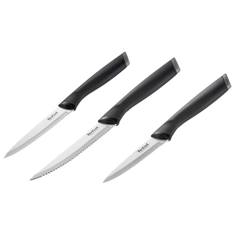 Набор ножей Tefal Essential, 9 см, 11 см, 12 см, 3 шт, черный, K2219455 купить недорого в Украине, фото 1