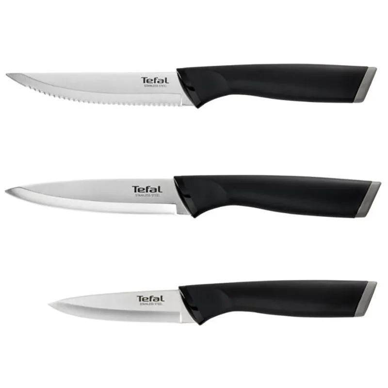 Набор ножей Tefal Essential, 9 см, 11 см, 12 см, 3 шт, черный, K2219455 купить недорого в Украине, фото 2