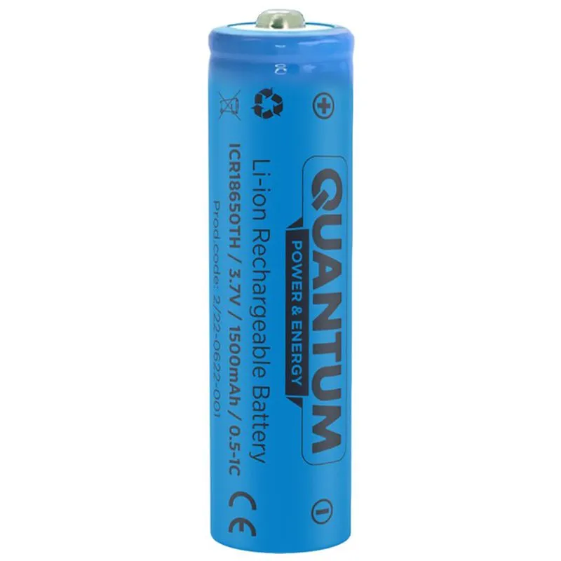 Аккумулятор Quantum, Li-ion, ICR18650, 1500 mAh, 4 шт, ICR18650TH/1500-PB4 купить недорого в Украине, фото 1
