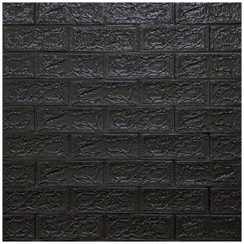 Декоративная 3D панель для стен, 700х770х5 мм, кирпич, черный, HP-BG 19-5 купить недорого в Украине, фото 1