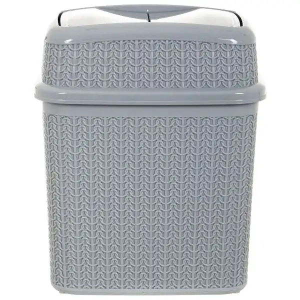 Урна для сміття Ucsan Plastik Knit, 10 л, сірий металік, 102302.2 купити недорого в Україні, фото 1