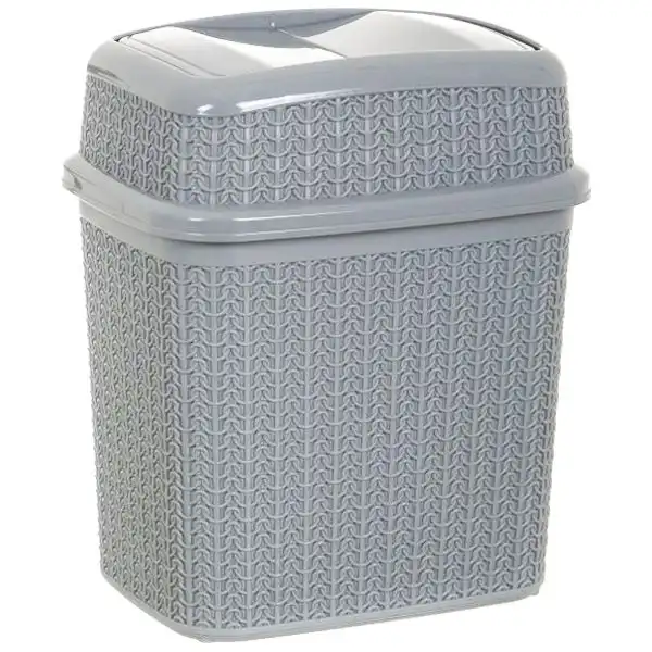Урна для мусора Ucsan Plastik Knit, 10 л, серый металик, 102302.2 купить недорого в Украине, фото 2