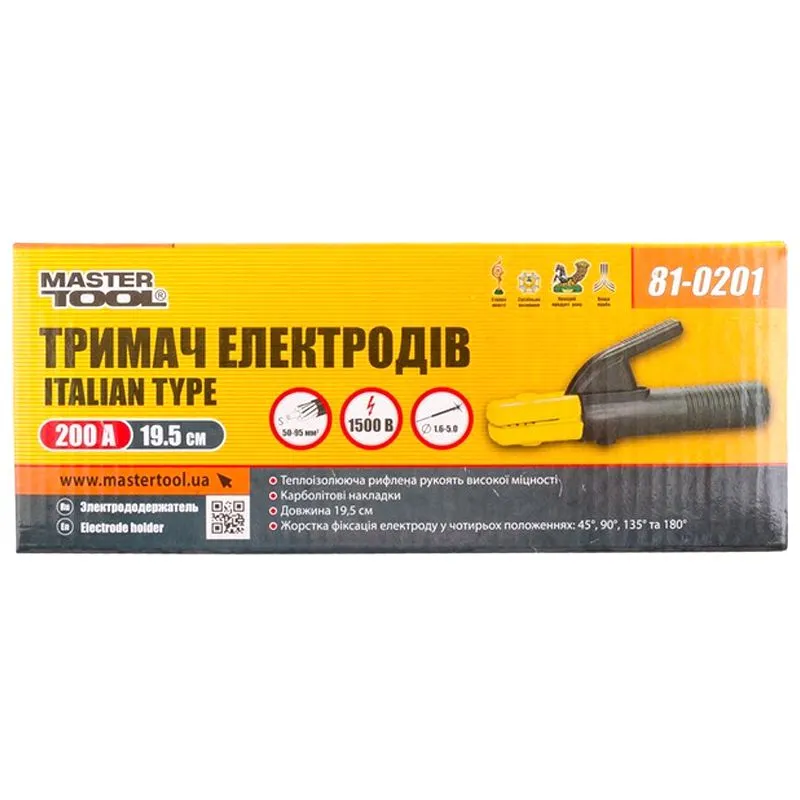 Держатель электродов Master Tool Italian type, 200 А, 81-0201 купить недорого в Украине, фото 1