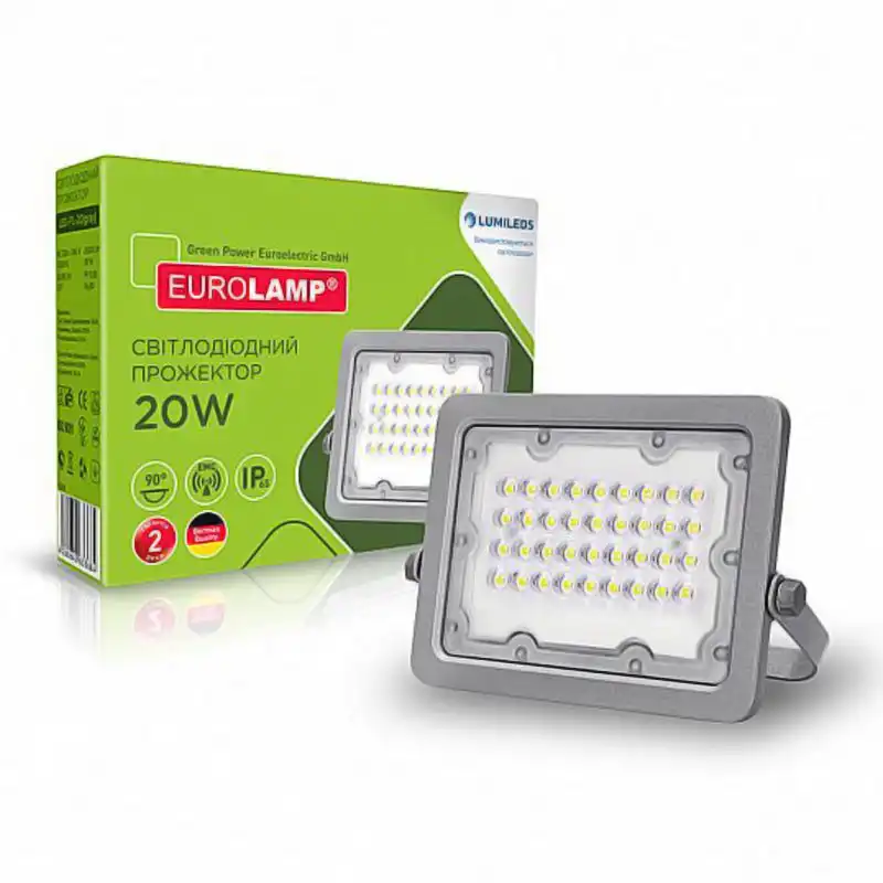 Прожектор Eurolamp, 20W, 5000K, сірий, LED-FL-20gray купити недорого в Україні, фото 2