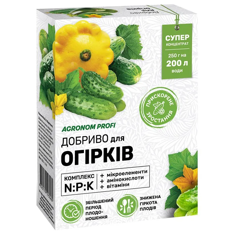 Добриво мінеральне Агроном Профі Огірки, 250 г, 1537.010 купити недорого в Україні, фото 1