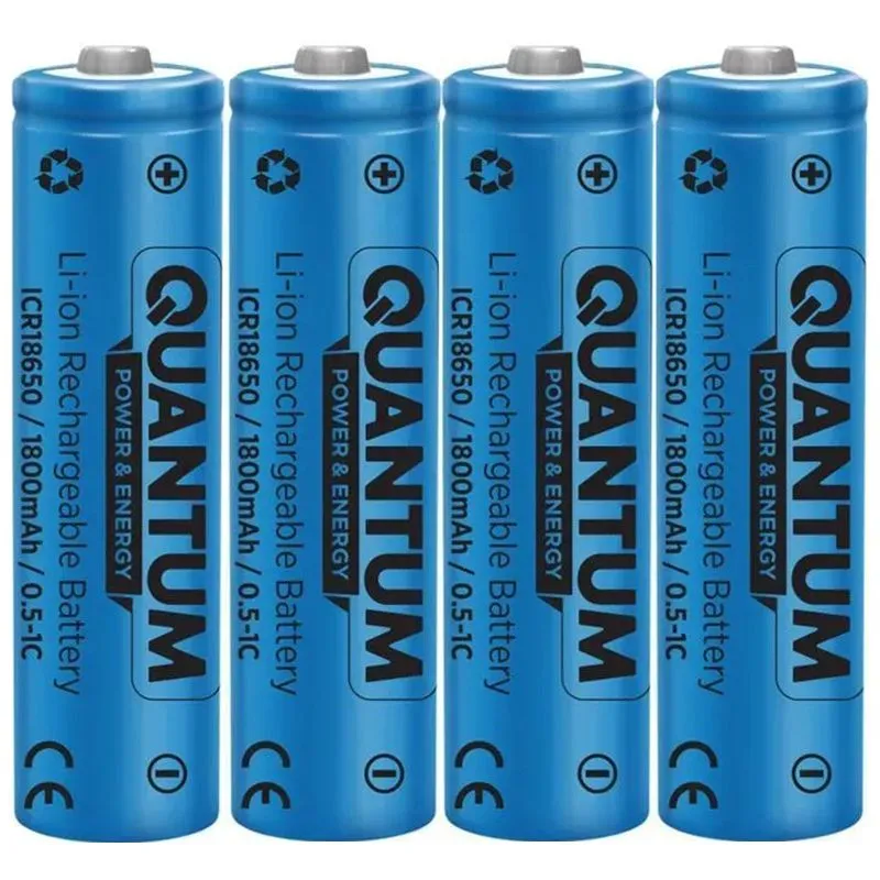 Аккумулятор Quantum, Li-ion, ICR18650, 1800 mAh, 4 шт, ICR18650TH/1800-PB4 купить недорого в Украине, фото 1