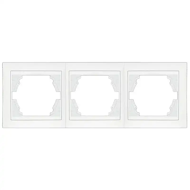 Рамка трехместная горизонтальная Elcor Emily 9215, белый, 211558 купить недорого в Украине, фото 1