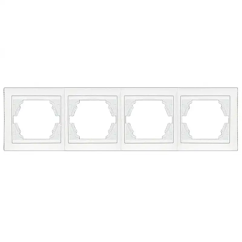 Рамка чотиримісна горизонтальна Elcor Emily 9215, білий, 211561 купити недорого в Україні, фото 1