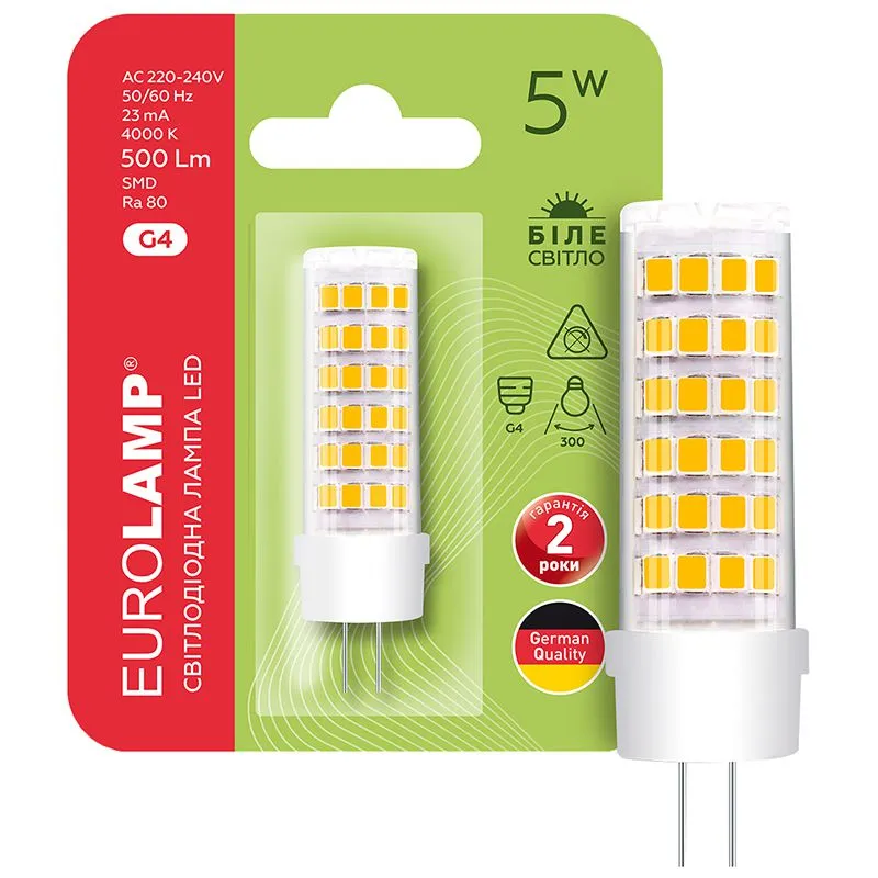 Лампа світлодіодна капсульна Eurolamp G4 4000K 220V, 5 Вт, LED-G4-0540(220) купити недорого в Україні, фото 1