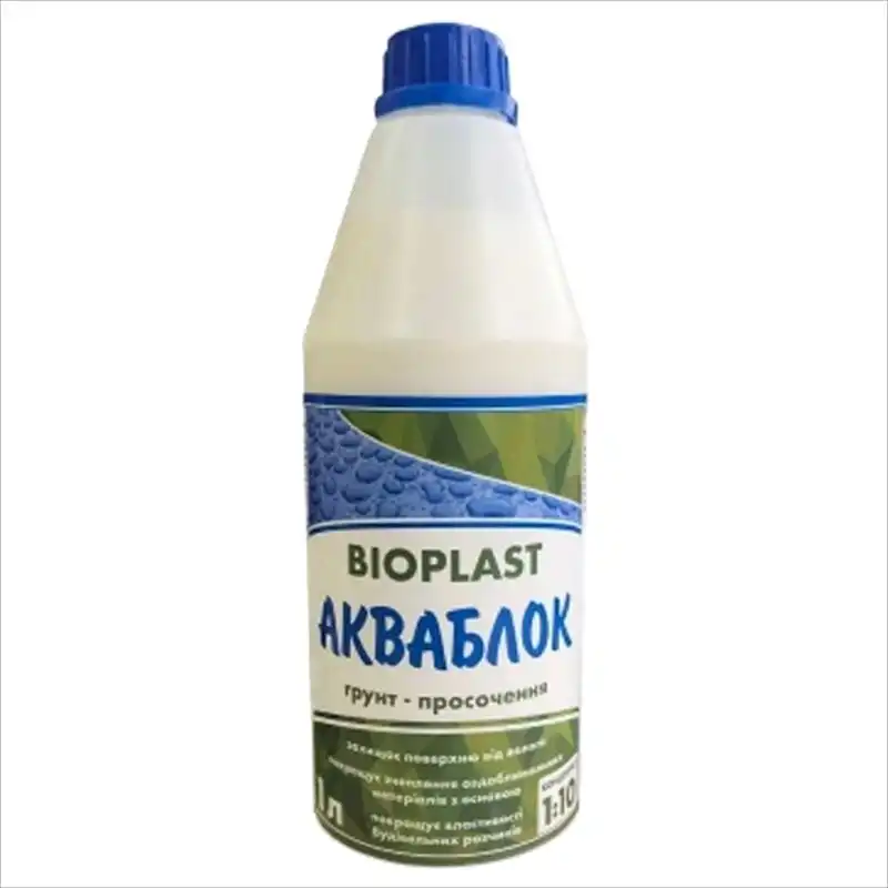 Грунтовка глубокопроникающая Bioplast Акваблок, 1 л, 1054 купить недорого в Украине, фото 1