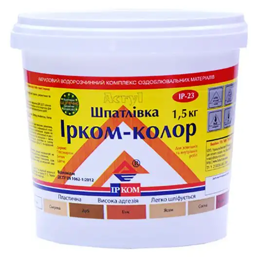 Шпаклівка для дерева Ірком ІР-23, 1,5 кг, біла купити недорого в Україні, фото 2