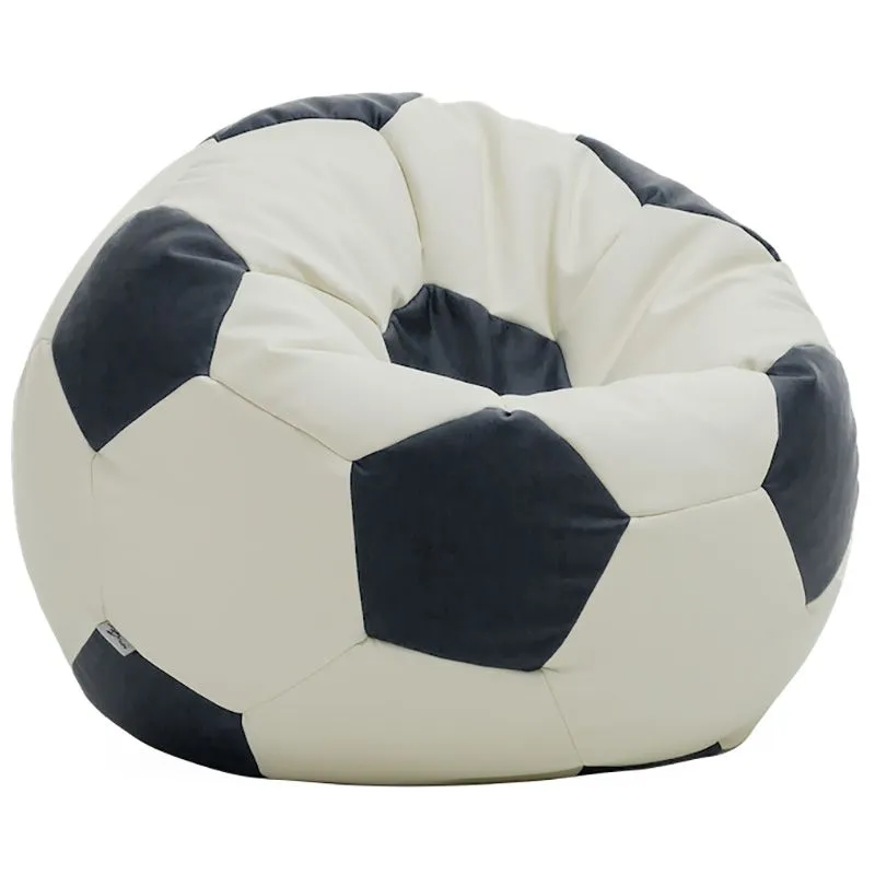 Крісло-мішок For My Family М'яч S, 55х55 см, штучна шкіра Zeus, White 210 / Black 230, 8972125 купити недорого в Україні, фото 1