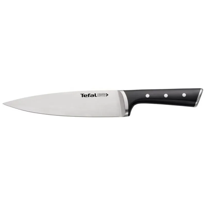 Нож поварской Tefal Ice Force, 20 см, черный, K2320214 купить недорого в Украине, фото 1