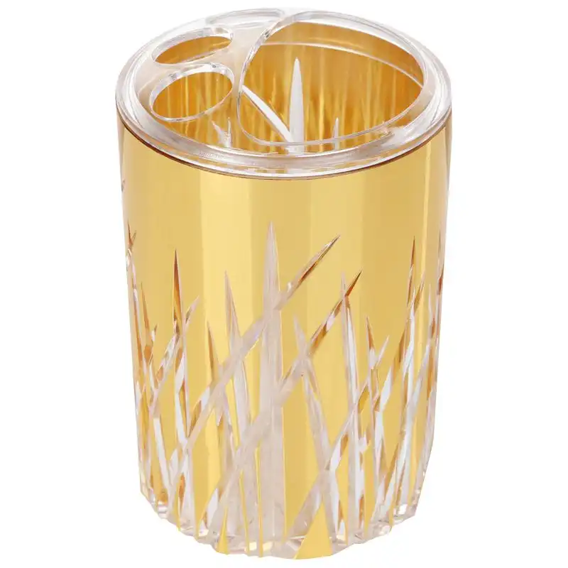 Склянка для зубних щіток Vanstore Grass, пластик, золотий, A6118G купити недорого в Україні, фото 1