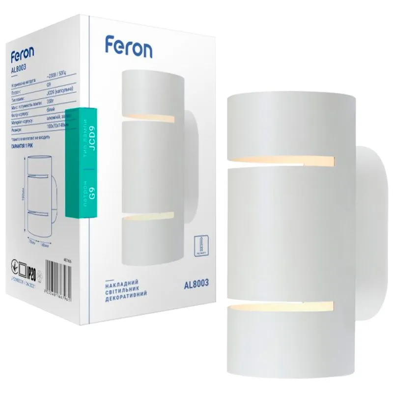 Накладной светильник Feron AL8003, G9, белый, 7369 купить недорого в Украине, фото 2