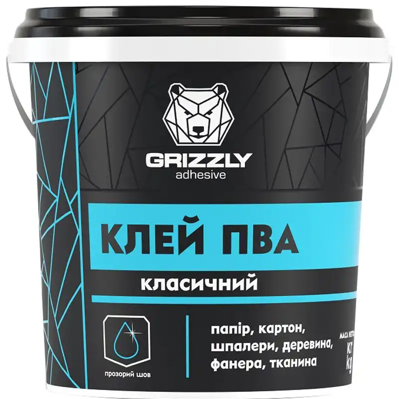 Клей ПВА класичний Grizzly, 1 кг купити недорого в Україні, фото 1