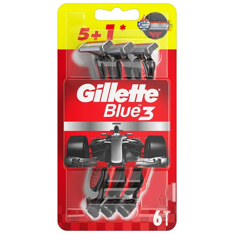 Бритви одноразові чоловічі Gillette blue 3, 5+1 шт купити недорого в Україні, фото 1