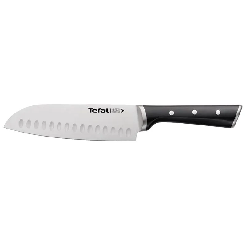 Нож Сантоку Tefal Ice Force, 18 см, черный, K2320614 купить недорого в Украине, фото 1