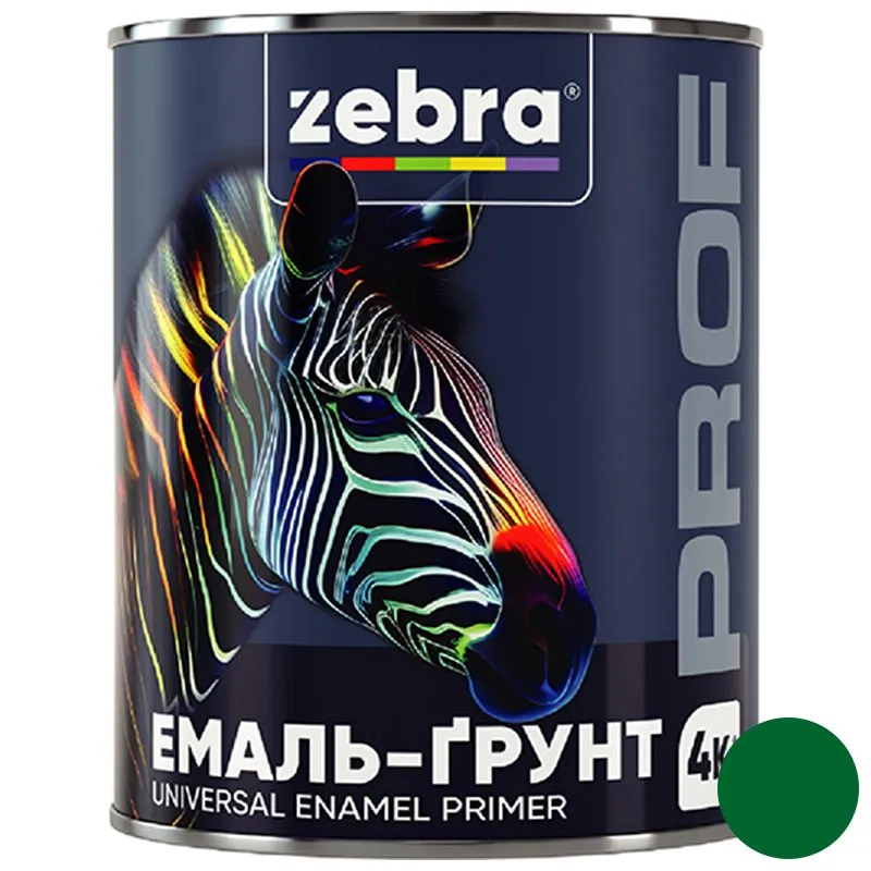 Ґрунт-емаль Zebra Prof 036P, 0,8 кг, зелений купити недорого в Україні, фото 1