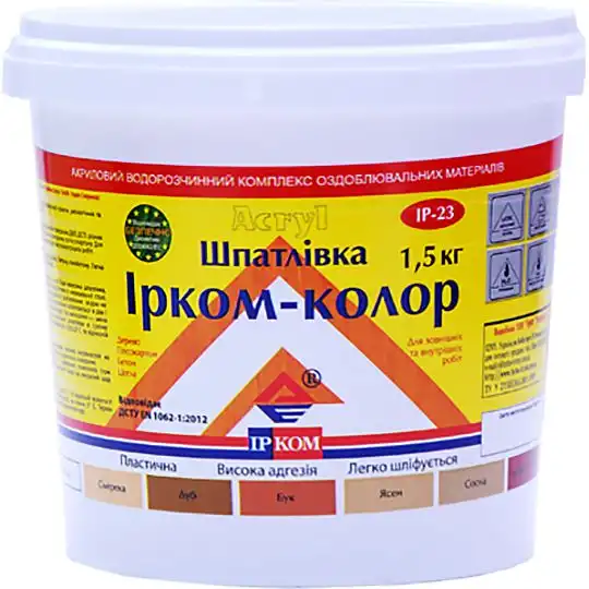 Шпаклівка для дерева Ірком ІР-23, 1,5 кг, сосна купити недорого в Україні, фото 2