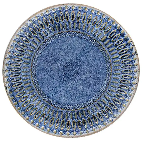 Тарілка підставна LOS`K Дек Майорі Вайт Блу, кругла, 27 см, блакитний купити недорого в Україні, фото 1
