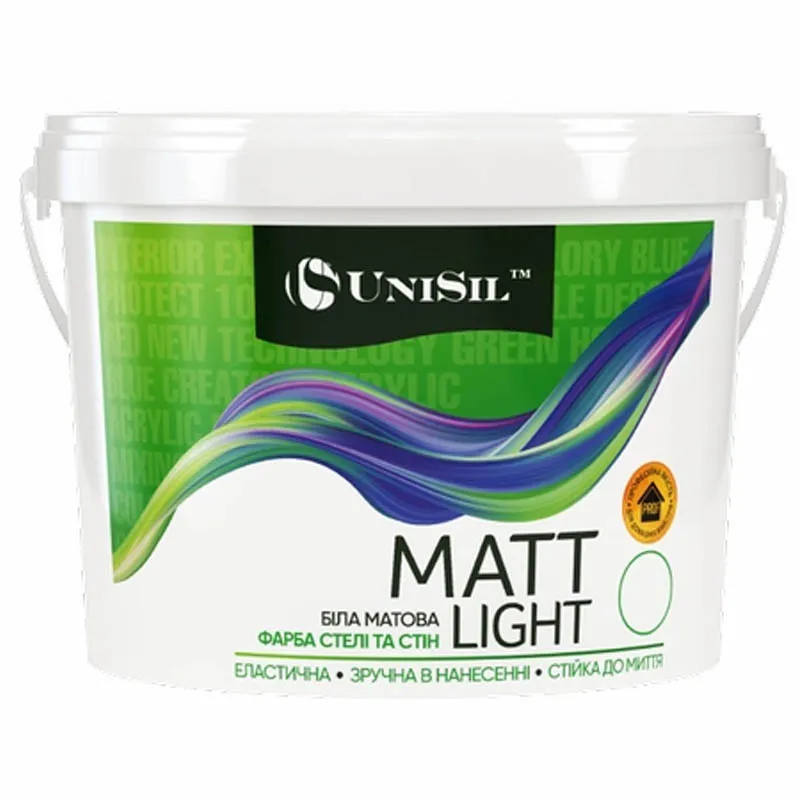 Краска Unisil Matt Light, 3,5 кг купить недорого в Украине, фото 1