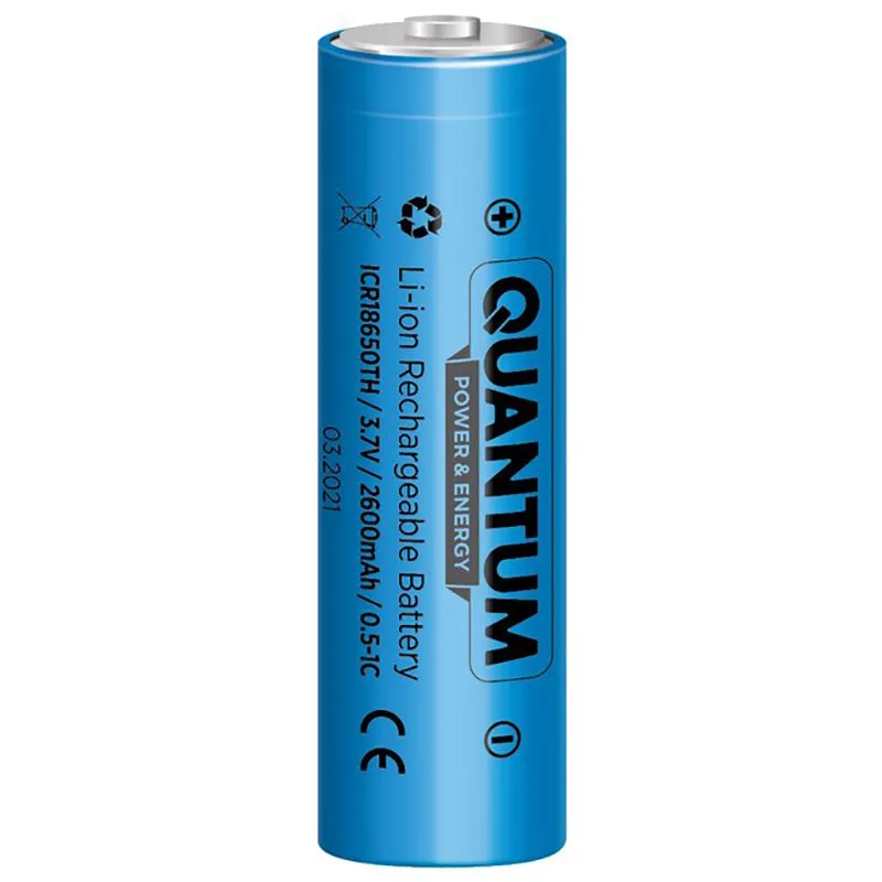 Аккумулятор Quantum, Li-ion, ICR18650, 2600 mAh, ICR18650TH/2600 купить недорого в Украине, фото 1