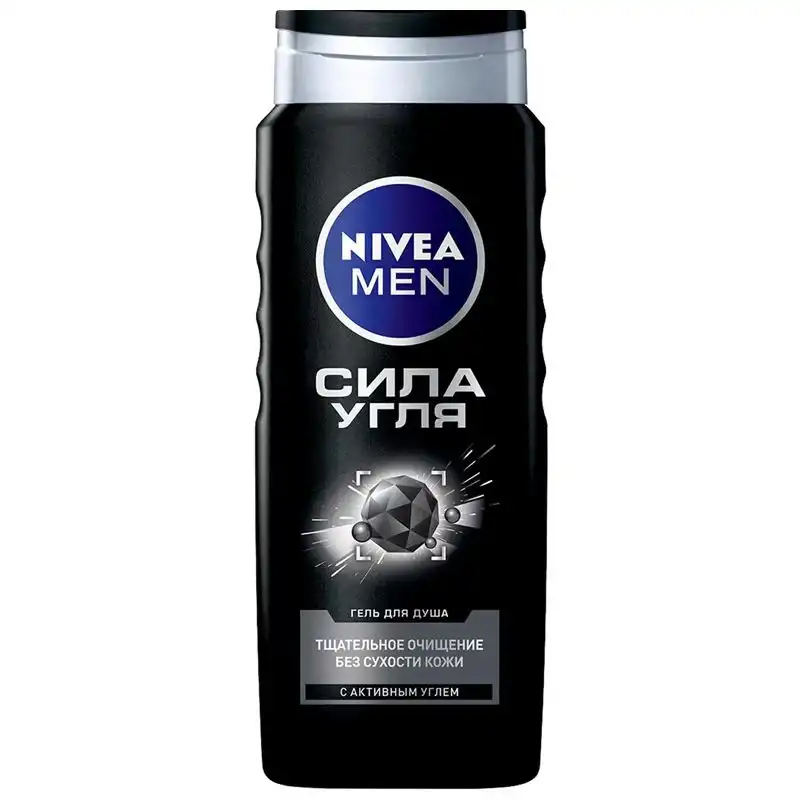 Гель для душу Nivea Men Сила вугілля, 500 мл, 84046 купити недорого в Україні, фото 1