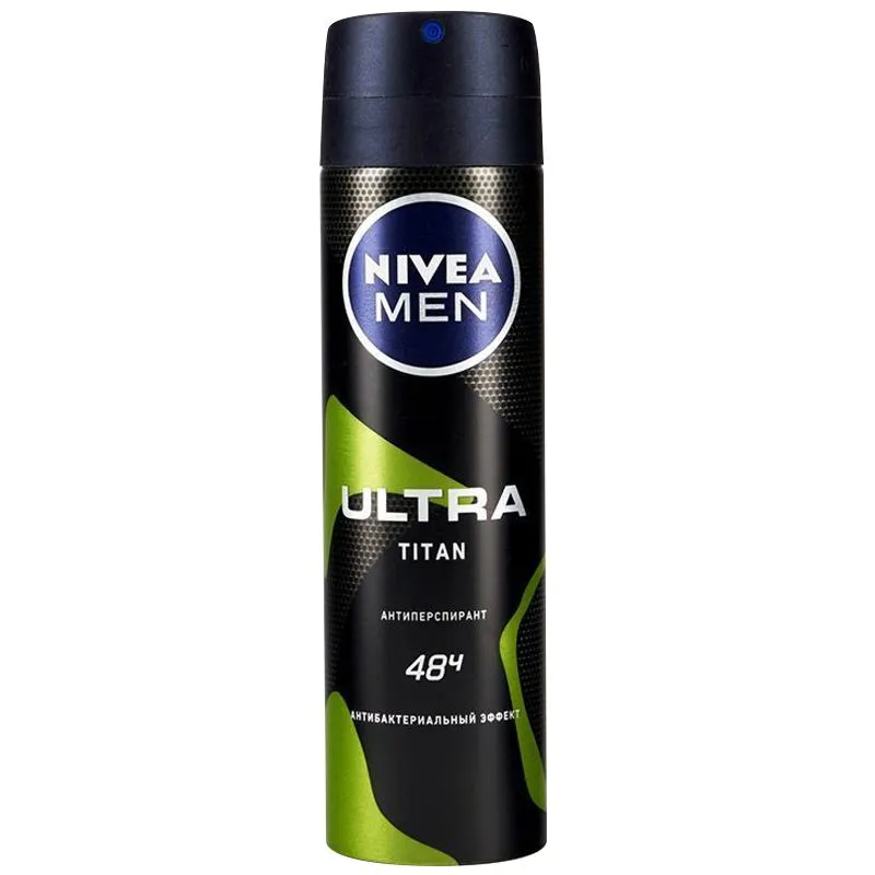 Аерозольний антиперспірант чоловічий Nivea Ultra Titan, 150 мл, 85371 купити недорого в Україні, фото 1