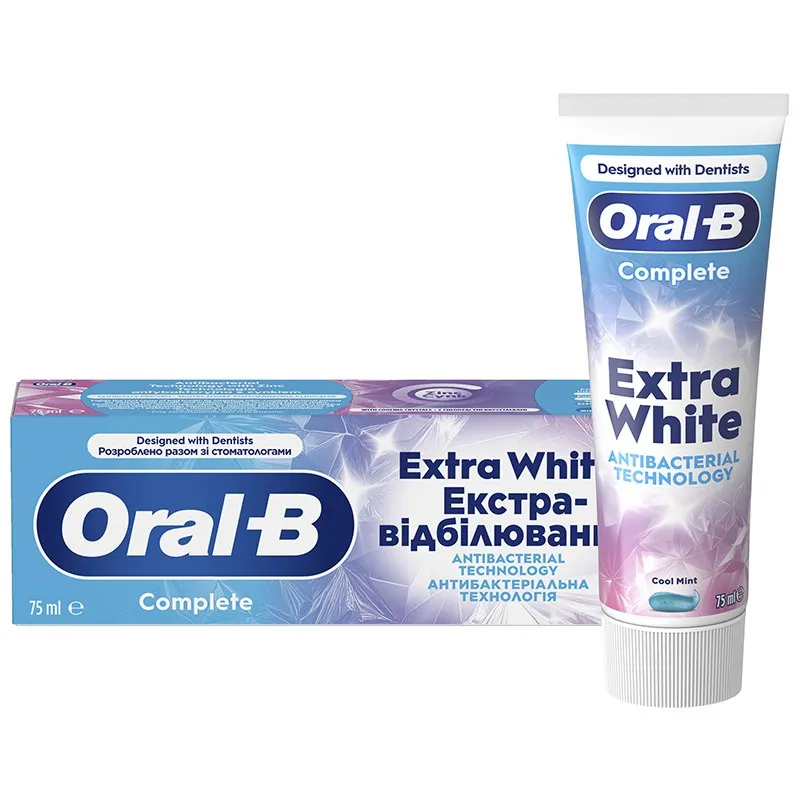 Зубна паста Oral-B Complete Екстравідбілюванна прохолодна м'ята, 75 мл купити недорого в Україні, фото 1