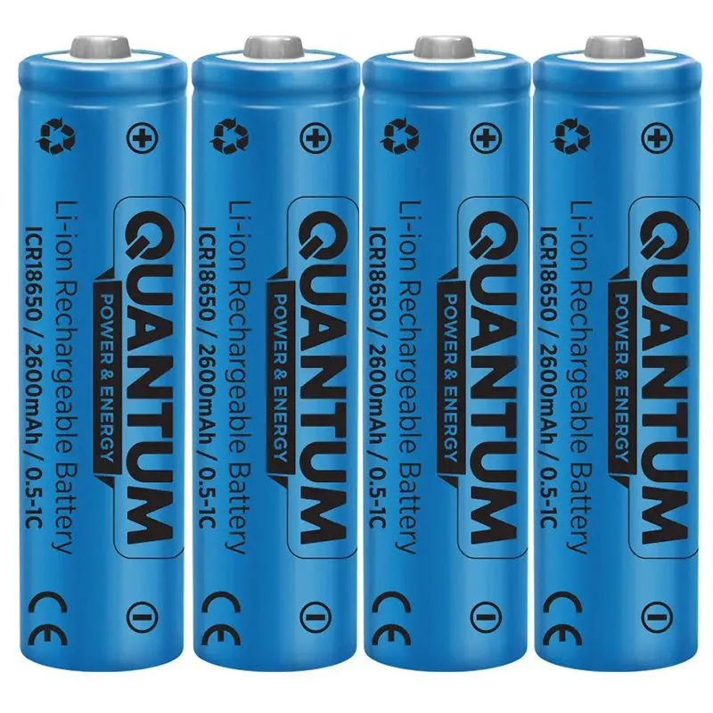 Аккумулятор Quantum, Li-ion, ICR18650, 2600 mAh, 4 шт, ICR18650TH/2600-PB4 купить недорого в Украине, фото 1