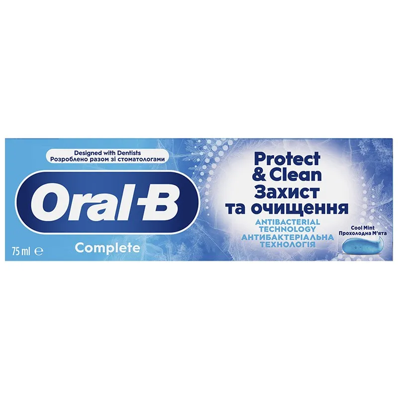 Зубна паста Oral-B Complete Захист та чистота Прохолодна м'ята, 75 мл купити недорого в Україні, фото 2