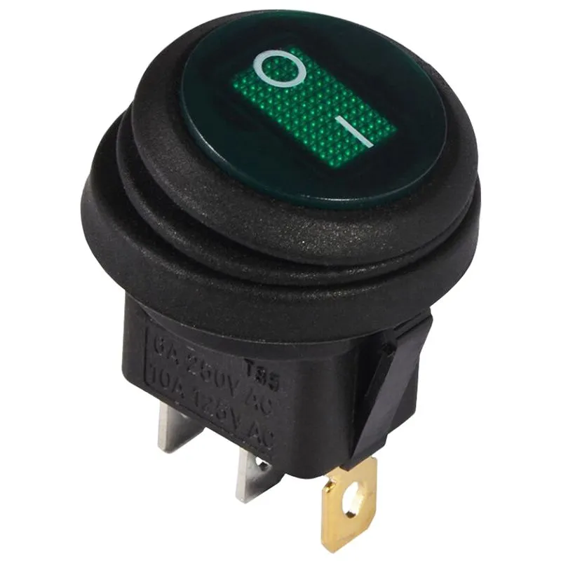 Переключатель круглый Аско-Укрем GR/B KCD1-8-101NW, одноклавишный, A0140040078 купить недорого в Украине, фото 1