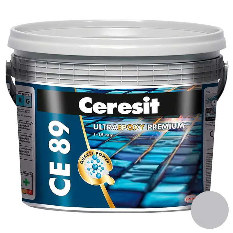 Фуга эпоксидная Ceresit СЕ-89 Ultraepoxy, серый бетон 809, 2,5 кг купить недорого в Украине, фото 1
