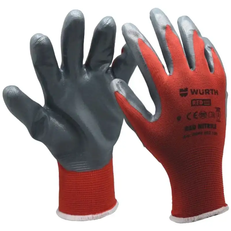 Перчатки защитные нитриловые Wurth, красный, M, 0899403108 купить недорого в Украине, фото 1