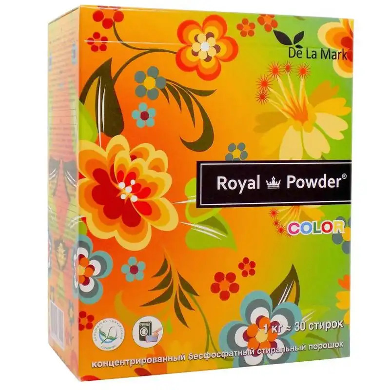 Порошок стиральный бесфосфатный для цветного De La Mark Royal Powder, 1 кг купить недорого в Украине, фото 1