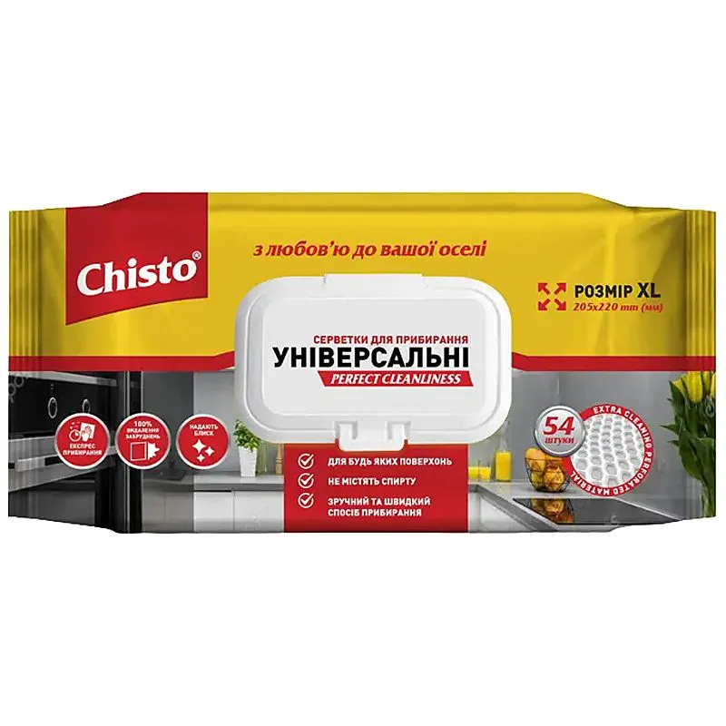 Серветки для прибирання Chisto, 54 шт, вологі, SVU.2373 купити недорого в Україні, фото 1