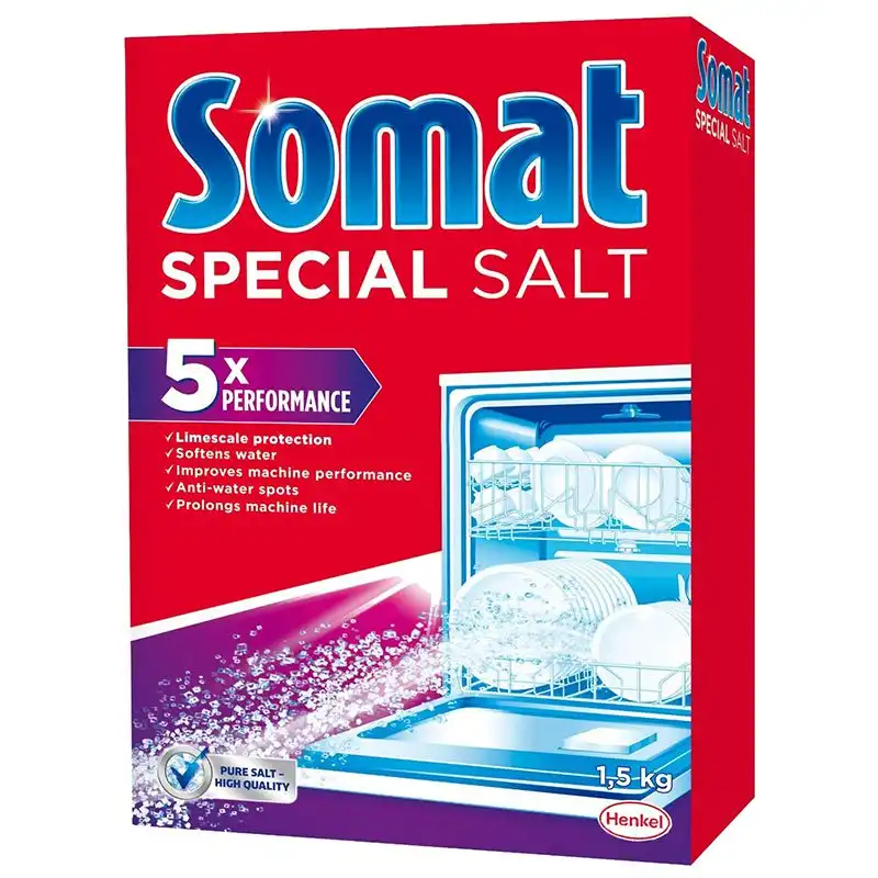 Сіль для посудомийної машини Somat, 1,5 кг купити недорого в Україні, фото 1