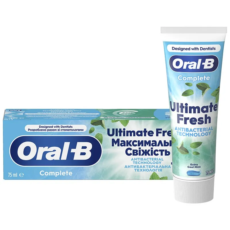 Зубна паста Oral-B Complete Максимальна свіжість Прохолодна м'ята, 75 мл купити недорого в Україні, фото 1
