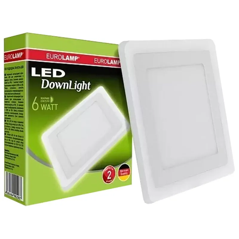 Светильник Eurolamp Downlight, 6 Вт, 4000 K, 10,5х10,5 см, LED-DLS-6/4(white) купить недорого в Украине, фото 1