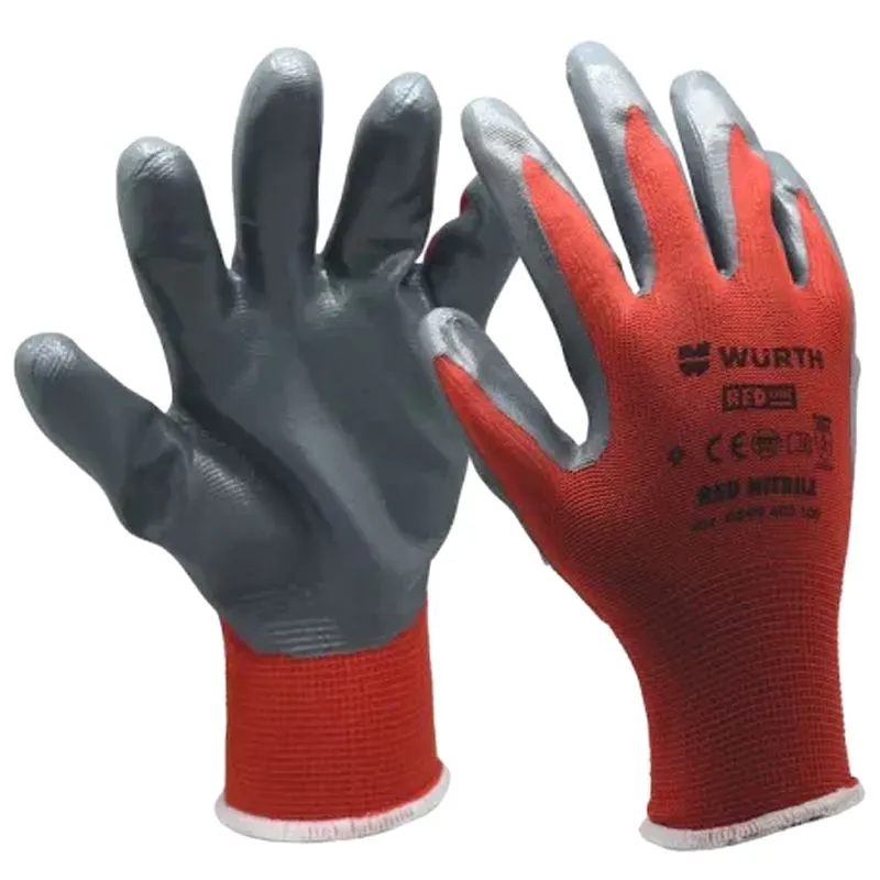 Перчатки защитные Wurth Red Nitrile, размер XL, 0899403110 купить недорого в Украине, фото 1