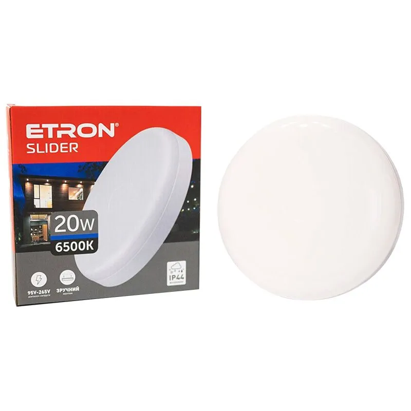 Світильник світлодіодний Etron Slider, 20 Вт, 6500 K, круглий, 1-EIP-933 купити недорого в Україні, фото 1