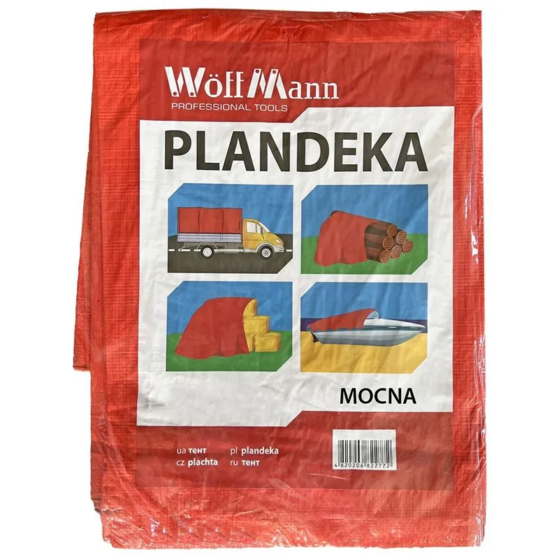 Тент WoffMann Mocna, 80 г/кв.м, 4х5 м, помаранчевий, 777745 купити недорого в Україні, фото 1