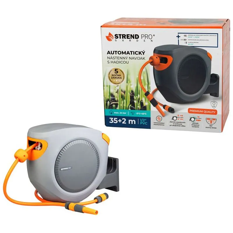 Катушка для шланга настенная Strend Pro Premium, с садовым шлангом 1/2", L-35+2 м купить недорого в Украине, фото 2