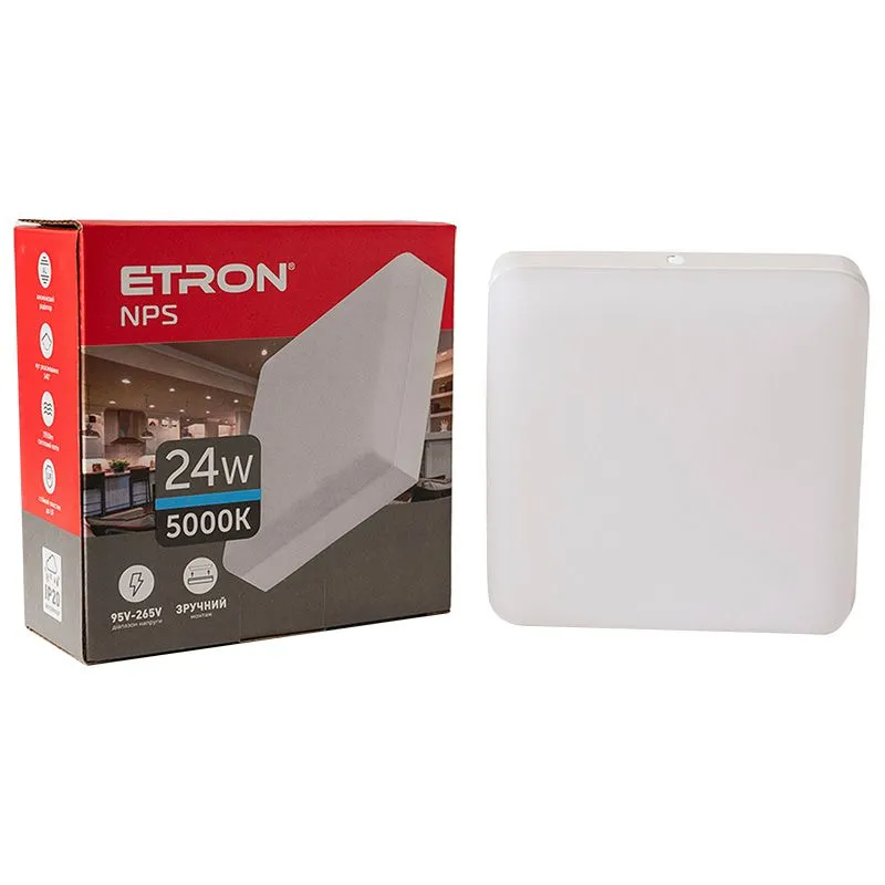 Світильник світлодіодний Etron NPS, 24 Вт, 5000 K, квадратний, 1-EMP-781 купити недорого в Україні, фото 1