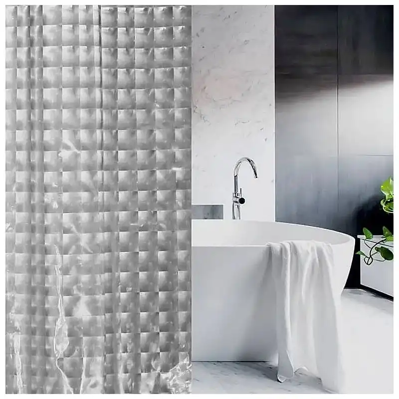 Шторка для ванной комнаты AWD 180х180 см, 3D ефект, серый, 2101425 купить недорого в Украине, фото 2