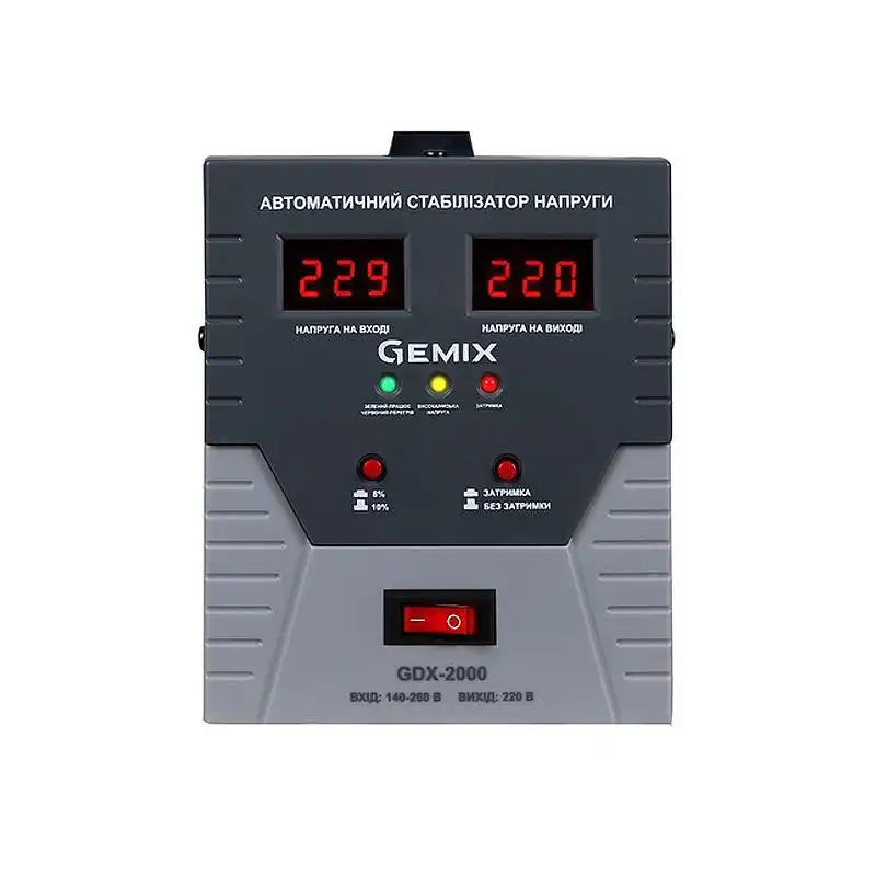 Стабилизатор напряжения релийный цифровой Gemix, 1400W, GDX-2000 купить недорого в Украине, фото 2